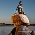 High quality famous statues antique copper brass mermaid figurines